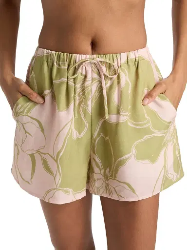 Misa Los Angeles Women's Asher Linen-Blend Shorts - Olive Flora - Size XL | Thumbnail 6 Misa Los Angeles Women's Asher Linen-Blend Shorts - Olive Flora - Size XL | Thumbnail 6
