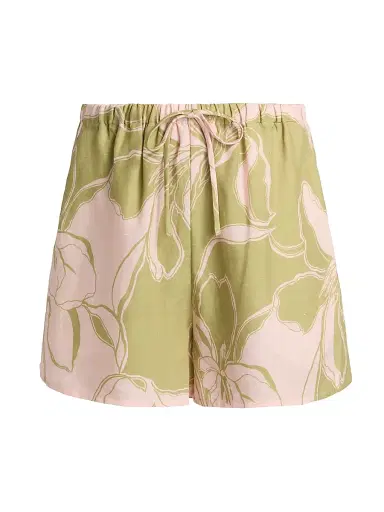Misa Los Angeles Women's Asher Linen-Blend Shorts - Olive Flora - Size XL | Thumbnail 1 Misa Los Angeles Women's Asher Linen-Blend Shorts - Olive Flora - Size XL | Thumbnail 1