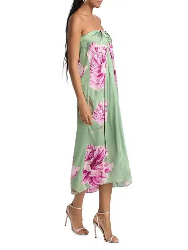 Misa Los Angeles Women's Clea Floral-Print Strapless Midi-Dress | Thumbnail 2 Misa Los Angeles Women's Clea Floral-Print Strapless Midi-Dress | Thumbnail 2