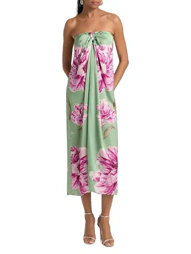 Misa Los Angeles Women's Clea Floral-Print Strapless Midi-Dress | Thumbnail 3 Misa Los Angeles Women's Clea Floral-Print Strapless Midi-Dress | Thumbnail 3