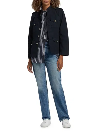 Nili Lotan Women's Raymond Cotton Jacket - Midnight - Size Large | Thumbnail 2
