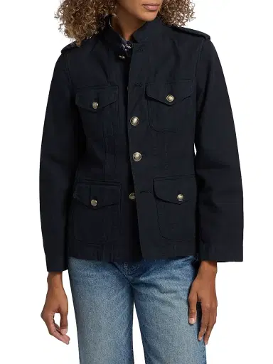 Nili Lotan Women's Raymond Cotton Jacket - Midnight - Size Large | Thumbnail 3