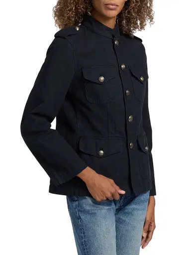 Nili Lotan Women's Raymond Cotton Jacket - Midnight - Size Large | Thumbnail 4