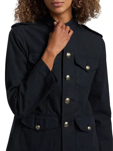 Nili Lotan Women's Raymond Cotton Jacket - Midnight - Size Large | Thumbnail 6