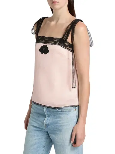 Marc Jacobs Women's Ribbon Strap Satin Top - Blush | Thumbnail 4