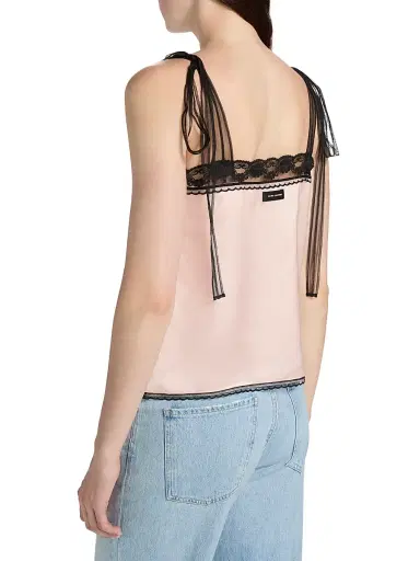 Marc Jacobs Women's Ribbon Strap Satin Top - Blush | Thumbnail 5