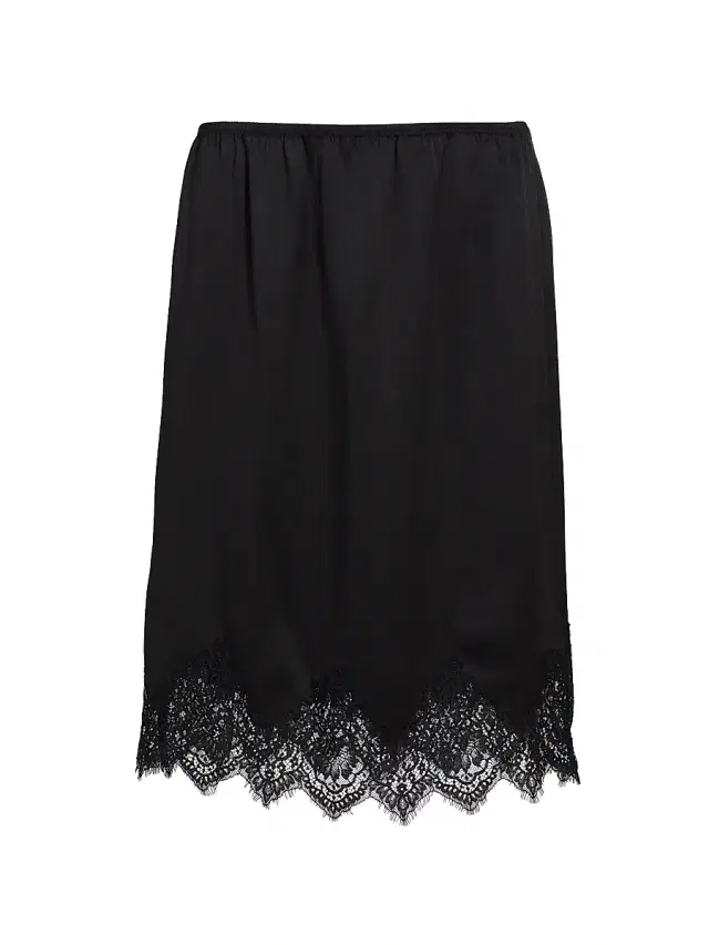 Nili Lotan Women's Thea Silk Lace-Hem Skirt - Black
