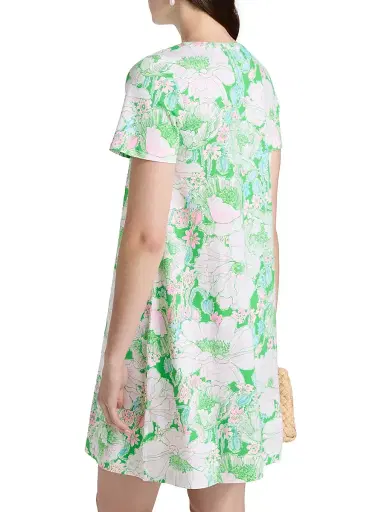 Lilly Pulitzer Women's Floral Cotton Embellished Midi-Dress - Putting Green Poppyland | Thumbnail 5 Lilly Pulitzer Women's Floral Cotton Embellished Midi-Dress - Putting Green Poppyland | Thumbnail 5