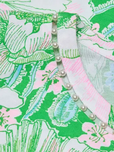 Lilly Pulitzer Women's Floral Cotton Embellished Midi-Dress - Putting Green Poppyland | Thumbnail 7 Lilly Pulitzer Women's Floral Cotton Embellished Midi-Dress - Putting Green Poppyland | Thumbnail 7