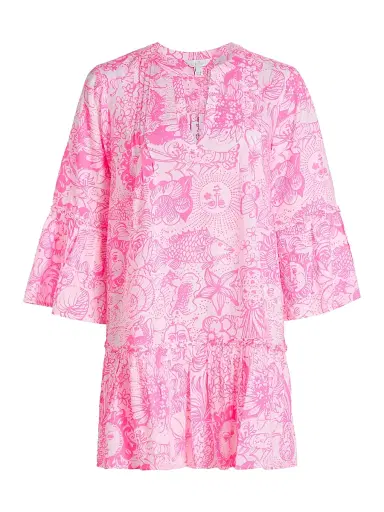 Lilly Pulitzer Women's Livana Printed Cover-Up Minidress - Cherry Blossom | Thumbnail 1 Lilly Pulitzer Women's Livana Printed Cover-Up Minidress - Cherry Blossom | Thumbnail 1