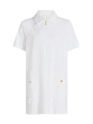 Lilly Pulitzer Women's Brayton Embroidered Towel Terry Cover-Up Dress - Resort White - Size XL | Thumbnail 1