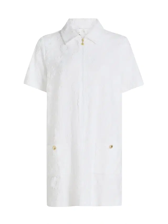 Lilly Pulitzer Women's Brayton Embroidered Towel Terry Cover-Up Dress - Resort White