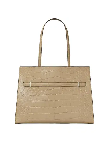 Tory Burch Women's Lee Radziwill Croc-Embossed Leather Tote Bag - Ginger Leaf | Thumbnail 4