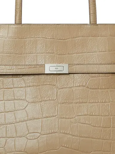 Tory Burch Women's Lee Radziwill Croc-Embossed Leather Tote Bag - Ginger Leaf | Thumbnail 6