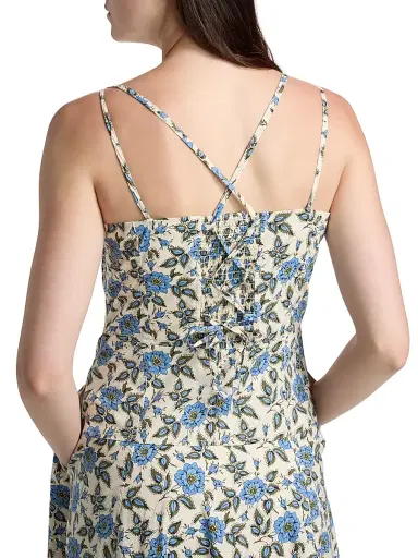 Derek Lam 10 Crosby Women's Adair Floral Double Strap Cotton Midi-Dress - Blue Bell Floral | Thumbnail 6