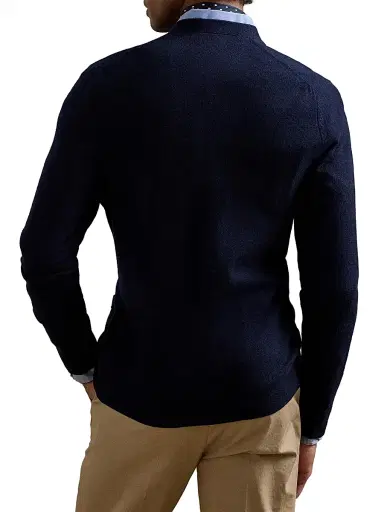 Ralph Lauren Purple Label Men's Cashmere V-Neck Cardigan - Classic Chairman Navy - Size XL | Thumbnail 3