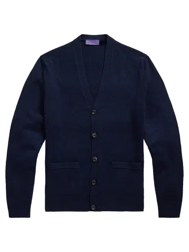 Ralph Lauren Purple Label Men's Cashmere V-Neck Cardigan - Classic Chairman Navy - Size XL | Thumbnail 1