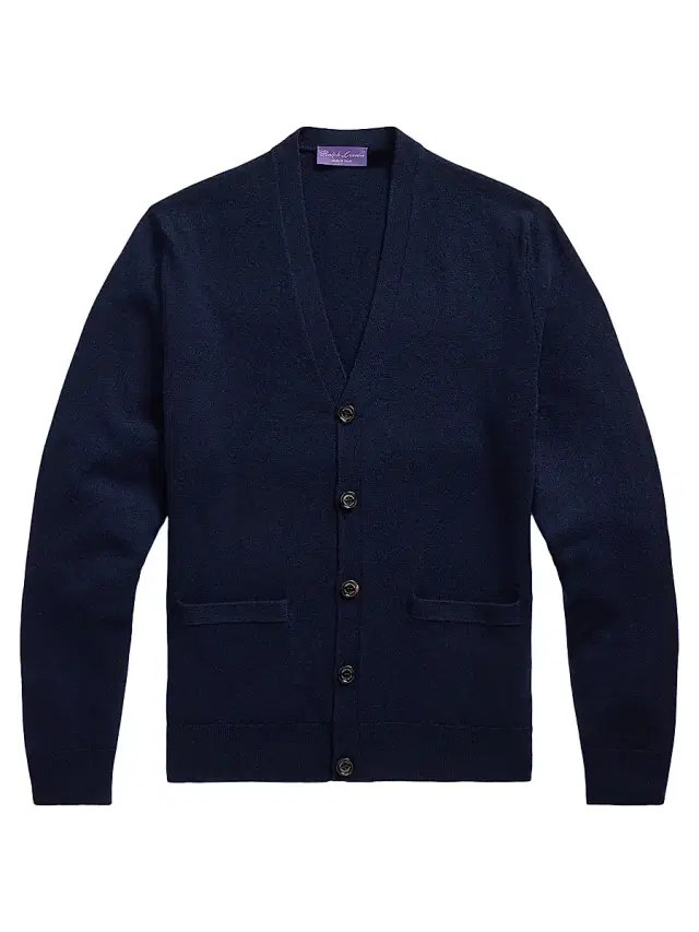 Men's Cashmere V-Neck Cardigan - Classic Chairman Navy