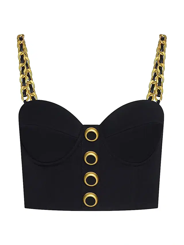 L'AGENCE Women's Sophia Chain Bralette - Black