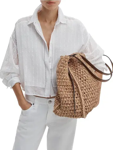 rag & bone Women's Marin Long-Sleeve Combo Shirt | Thumbnail 4