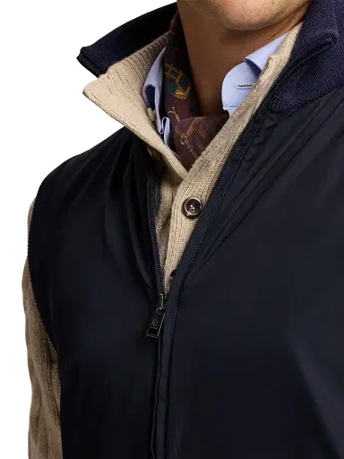 Ralph Lauren Purple Label Men's Hybrid Full-Zip Sweater Vest - Classic Chairman Navy - Size XL | Thumbnail 6
