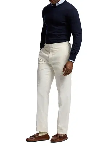 Ralph Lauren Purple Label Men's Gregory Hand-Tailored Corduroy Trousers - Cream | Thumbnail 2 Ralph Lauren Purple Label Men's Gregory Hand-Tailored Corduroy Trousers - Cream | Thumbnail 2