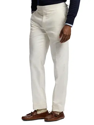 Ralph Lauren Purple Label Men's Gregory Hand-Tailored Corduroy Trousers - Cream | Thumbnail 4 Ralph Lauren Purple Label Men's Gregory Hand-Tailored Corduroy Trousers - Cream | Thumbnail 4