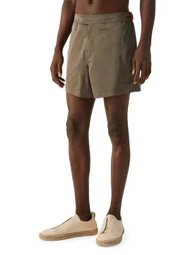 Zegna Men's 232 Road Brand Mark Rio Swim Trunks - Dark Taupe - Size XL | Thumbnail 2 Zegna Men's 232 Road Brand Mark Rio Swim Trunks - Dark Taupe - Size XL | Thumbnail 2