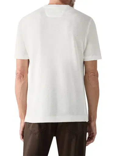 Zegna Men's Oasi Lino T-Shirt - White - Size 46 | Thumbnail 3 Zegna Men's Oasi Lino T-Shirt - White - Size 46 | Thumbnail 3