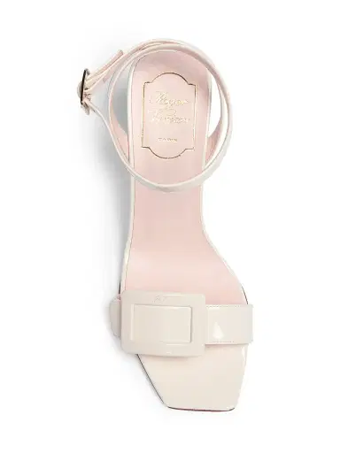 Roger Vivier Women's Belle Vivier 60MM Leather Wedge Sandals - Off White | Thumbnail 4 Roger Vivier Women's Belle Vivier 60MM Leather Wedge Sandals - Off White | Thumbnail 4