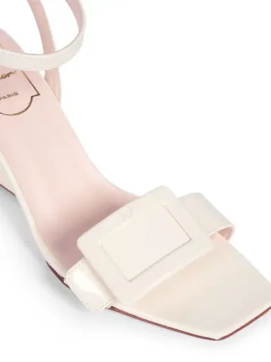 Roger Vivier Women's Belle Vivier 60MM Leather Wedge Sandals - Off White | Thumbnail 5 Roger Vivier Women's Belle Vivier 60MM Leather Wedge Sandals - Off White | Thumbnail 5