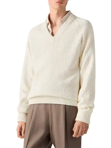Zegna Men's Cotton V-Neck T-Shirt | Thumbnail 2 Zegna Men's Cotton V-Neck T-Shirt | Thumbnail 2