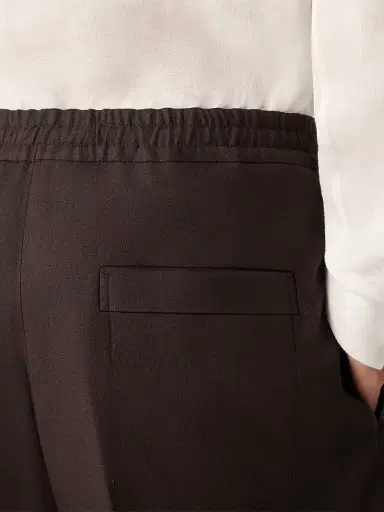 Zegna Men's Oasi Lino Shorts - Dark Brown - Size 38 | Thumbnail 5