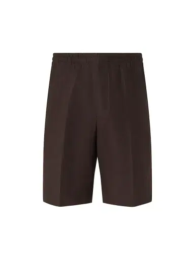 Zegna Men's Oasi Lino Shorts - Dark Brown - Size 38 | Thumbnail 1