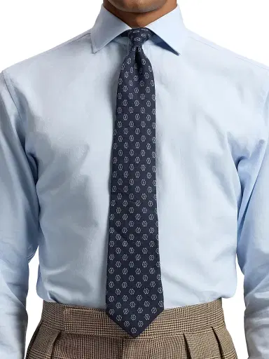 Ralph Lauren Purple Label Men's Linked-Diamonds Cashmere-Silk Tie - Navy | Thumbnail 2 Ralph Lauren Purple Label Men's Linked-Diamonds Cashmere-Silk Tie - Navy | Thumbnail 2