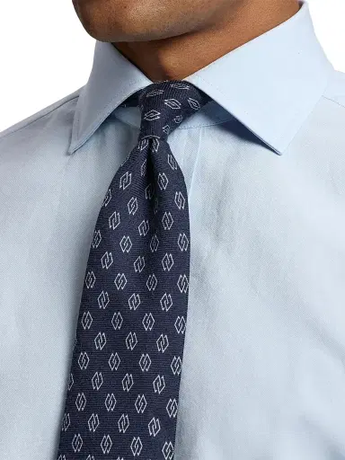 Ralph Lauren Purple Label Men's Linked-Diamonds Cashmere-Silk Tie - Navy | Thumbnail 7 Ralph Lauren Purple Label Men's Linked-Diamonds Cashmere-Silk Tie - Navy | Thumbnail 7