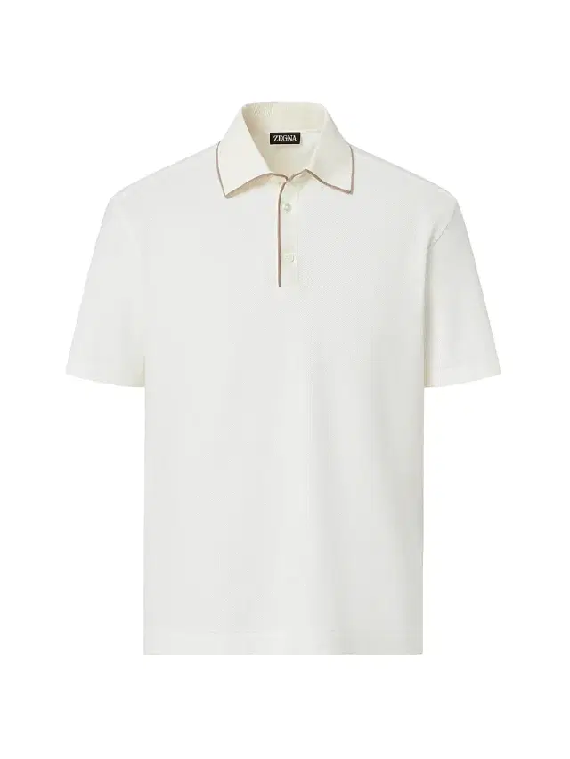 Men's Cotton and Silk Polo Shirt - White
