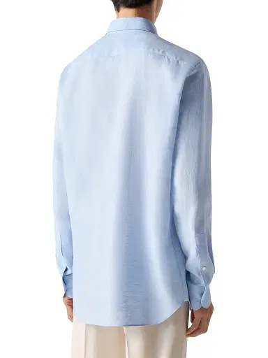 Zegna Men's Oasi Lino Shirt - Light Blue - Size XXXL | Thumbnail 3 Zegna Men's Oasi Lino Shirt - Light Blue - Size XXXL | Thumbnail 3