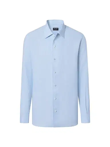 Zegna Men's Oasi Lino Shirt - Light Blue - Size XXXL | Thumbnail 1 Zegna Men's Oasi Lino Shirt - Light Blue - Size XXXL | Thumbnail 1