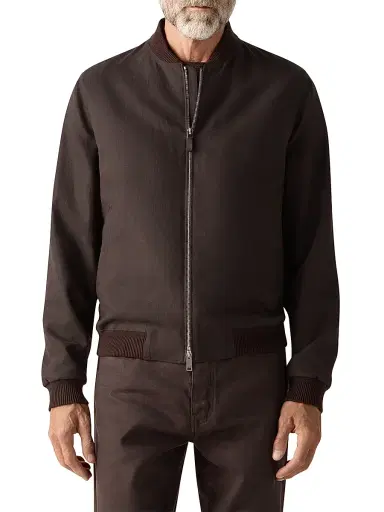 Zegna Men's Oasi Lino Bomber Jacket | Thumbnail 2 Zegna Men's Oasi Lino Bomber Jacket | Thumbnail 2