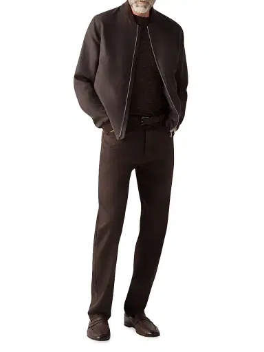 Zegna Men's Oasi Lino Bomber Jacket | Thumbnail 6 Zegna Men's Oasi Lino Bomber Jacket | Thumbnail 6
