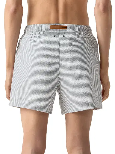 Zegna Men's Striped Swim Trunks - Dark Taupe - Size Medium | Thumbnail 3 Zegna Men's Striped Swim Trunks - Dark Taupe - Size Medium | Thumbnail 3