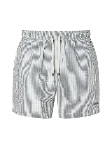 Zegna Men's Striped Swim Trunks - Dark Taupe - Size Medium | Thumbnail 1 Zegna Men's Striped Swim Trunks - Dark Taupe - Size Medium | Thumbnail 1