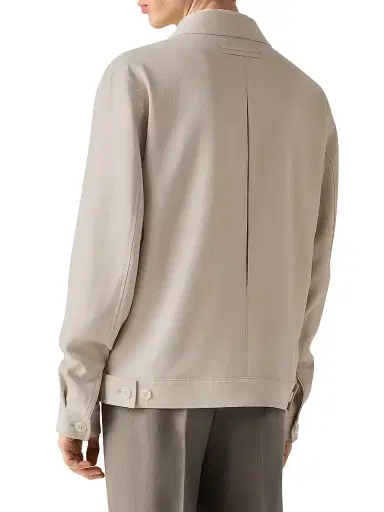 Zegna Men's Oasi Lino Blouson Jacket - Beige - Size 46 | Thumbnail 3