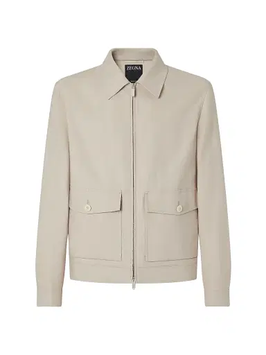 Zegna Men's Oasi Lino Blouson Jacket - Beige - Size 46 | Thumbnail 1