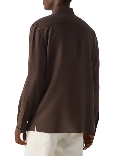 Zegna Men's Oasi Lino Overshirt | Thumbnail 3