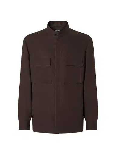 Zegna Men's Oasi Lino Overshirt | Thumbnail 1
