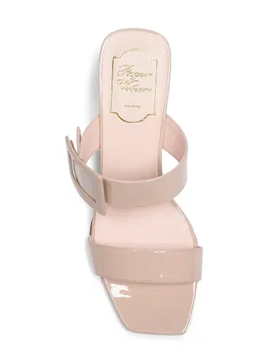Roger Vivier Women's Belle Vivier 60MM Patent Leather Wedge Mules - Light Beige | Thumbnail 4 Roger Vivier Women's Belle Vivier 60MM Patent Leather Wedge Mules - Light Beige | Thumbnail 4