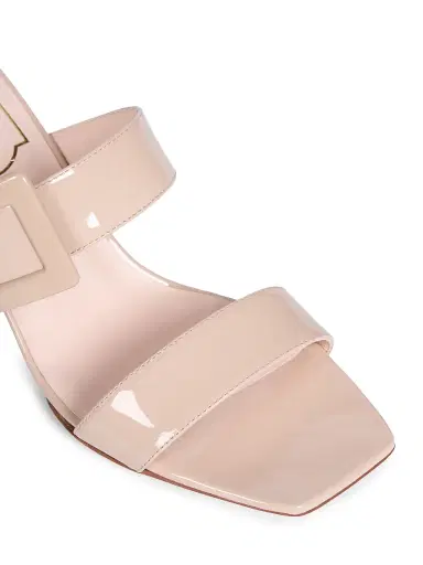 Roger Vivier Women's Belle Vivier 60MM Patent Leather Wedge Mules - Light Beige | Thumbnail 5 Roger Vivier Women's Belle Vivier 60MM Patent Leather Wedge Mules - Light Beige | Thumbnail 5