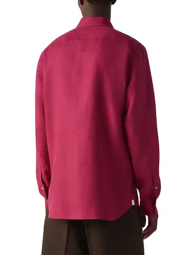Zegna Men's Oasi Lino Shirt - Dark Pink - Size XXL | Thumbnail 3 Zegna Men's Oasi Lino Shirt - Dark Pink - Size XXL | Thumbnail 3